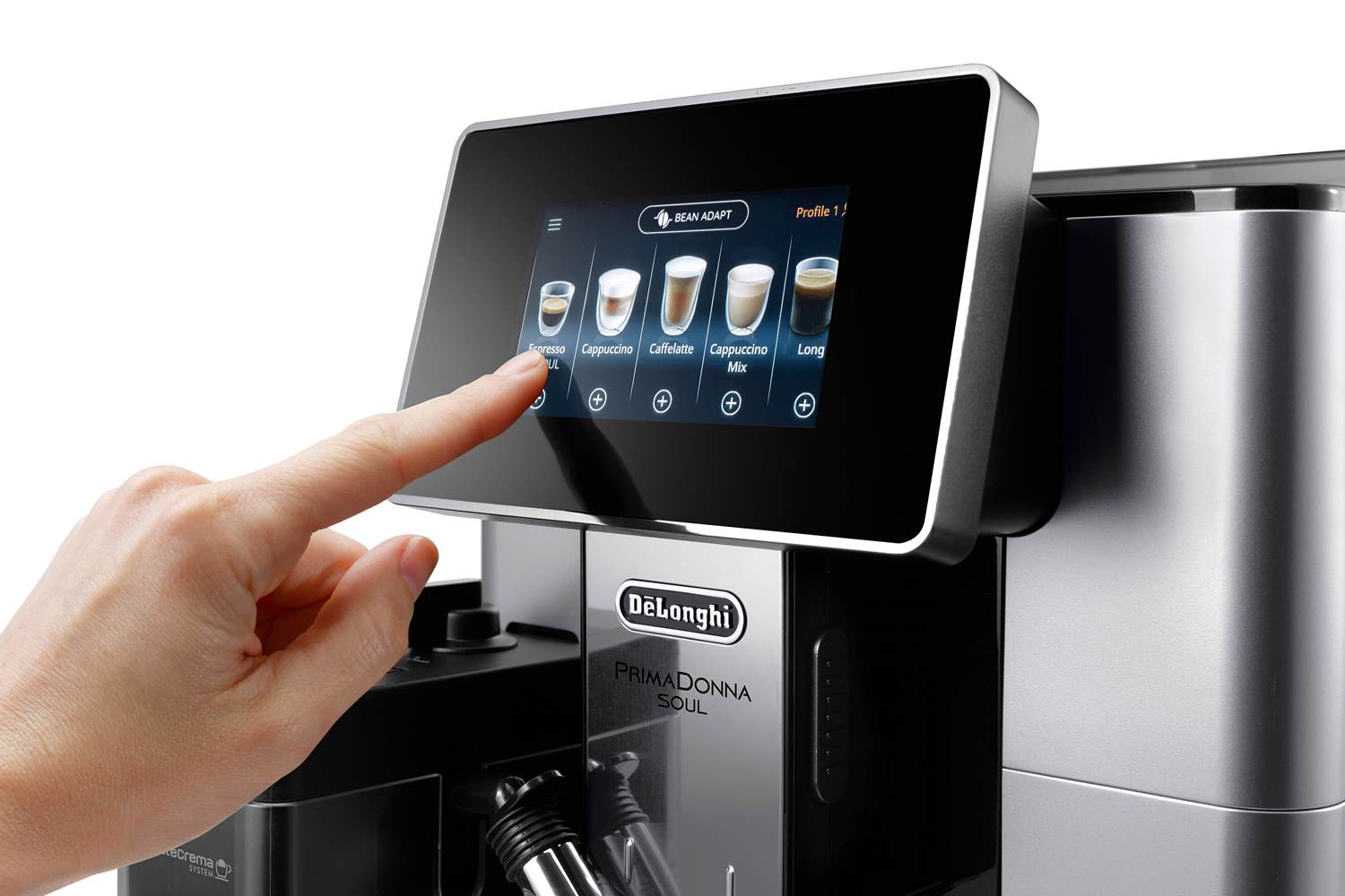 Kolorowy wyświetlacz w ekspresie do kawy DeLonghi