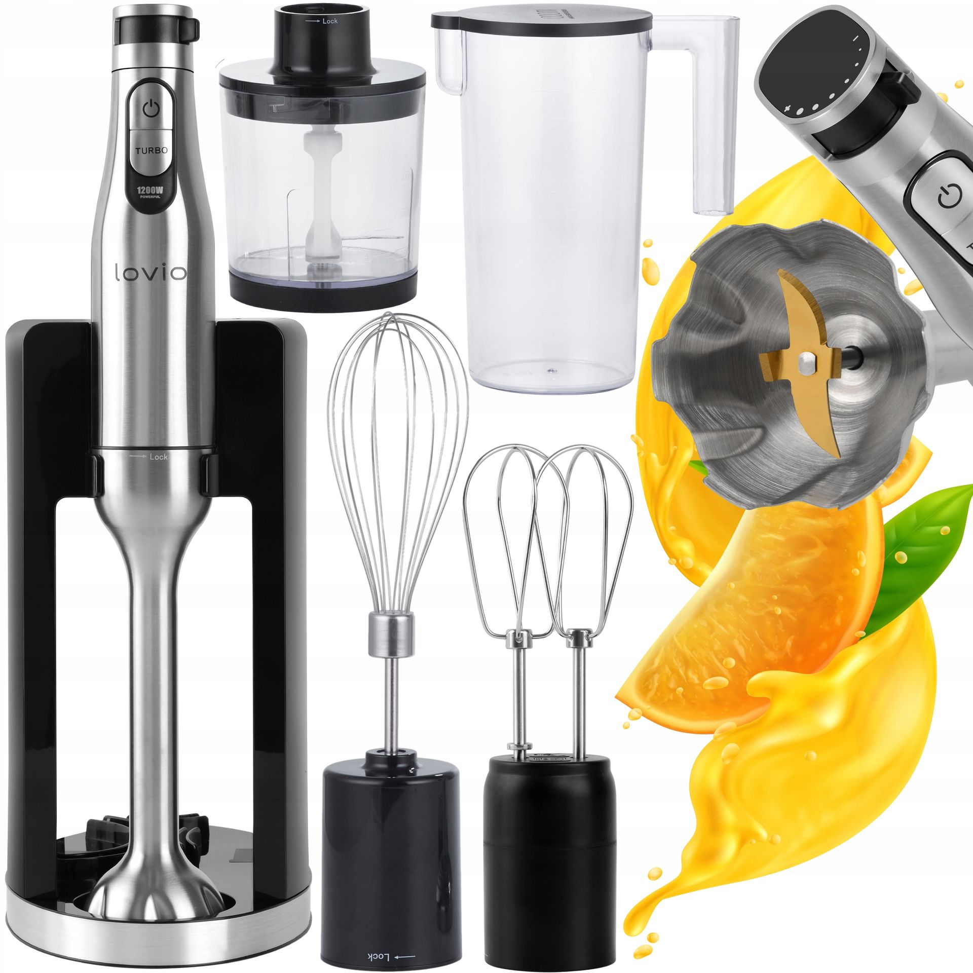 Blender Ręczny Malakser wielofunkcyjny Mikser Mocny Tytanowe Ostrza 1600W